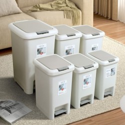 JUMPER KIDS ถังขยะ พลาสติก มีที่เหยียบและ ถังขยะฝาปิดพลาสติกทรงสี่เหลี่ยม มินิมอล ความจุ 6.5-30ลิตร