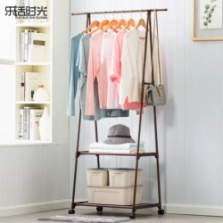 ราวแขวนเสื้อ แขวนหมวก ราวตากผ้า  ชั้นวางอเนกประสงค์ มีล้อในตัว (ทรงสามเหลี่ยม)