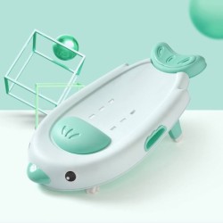 Jumper Kids เตียงสระผมเด็ก ปรับระดับได้ ที่รองหัวเป็นซิลิโคลน TPE นุ่มสบาย (ลายนก)