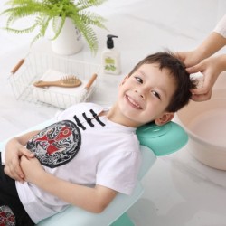 Jumper Kids เตียงสระผมเด็ก ปรับระดับได้ ที่รองหัวเป็นซิลิโคลน TPE นุ่มสบาย (ลายนก)