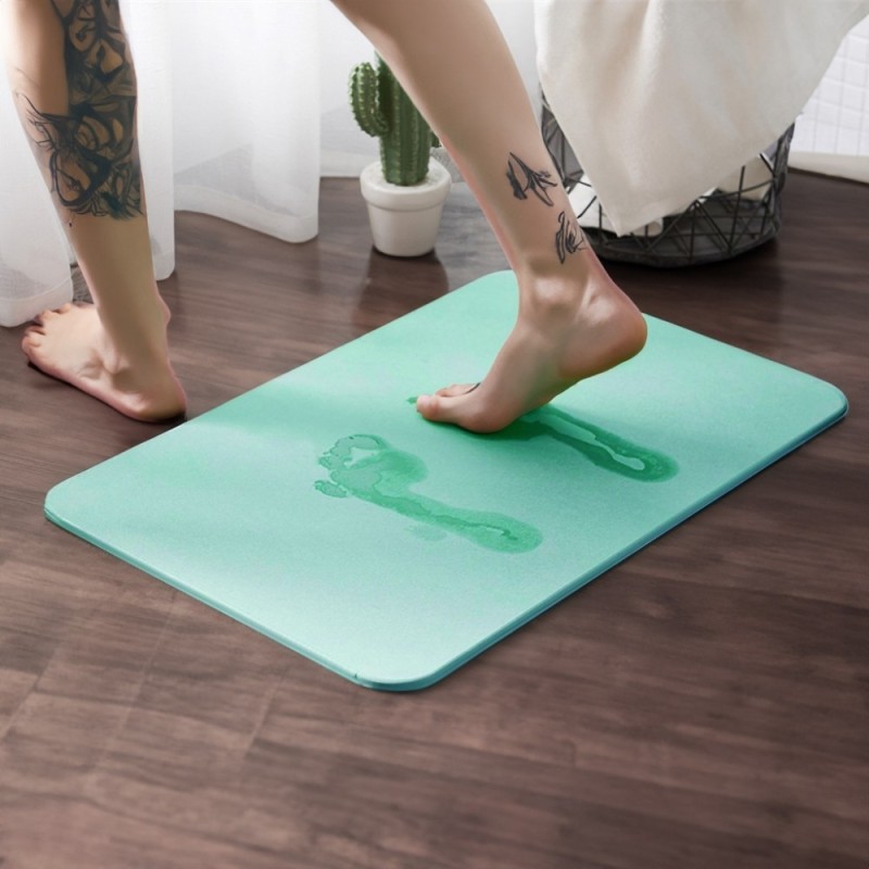 Jumper Kids พรมเช็ดเท้าแร่หิน ขนาด 60 x 39 x 1CM. ผลิตจากแร่หินภูเขาไฟจากญี่ปุ่น  ยับยั้งแบคทีเรีย แถมแผ่นยางกันลืน