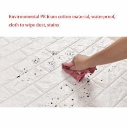 5ชิ้น!! วอลเปเปอร์ สติกเกอร์ติดผนัง สามมิติ ลายอิฐ มีกาวในตัว Wallpaper 3D 70x77 cm ลดล้าง Stock!!!!