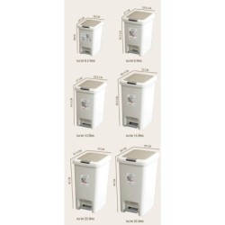 JUMPER KIDS ถังขยะ พลาสติก มีที่เหยียบและ ถังขยะฝาปิดพลาสติกทรงสี่เหลี่ยม มินิมอล ความจุ 6.5-30ลิตร