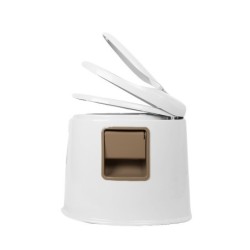 Jumper kids สุขาเคลื่อนที่ สุขาผู้ป่วย  มีที่กันลื่น พร้อมถังและฝาปิด 1 ชุด +ที่ใส่ทิชชู (สีน้ำตาล)