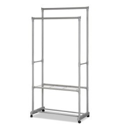 Jumper Kids ราวตากผ้า ราวแขวนผ้า ราวตากผ้าสแตนเลสบาร์คู่ พร้อมล้อเลื่อน