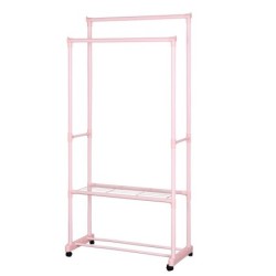 Jumper Kids ราวตากผ้า ราวแขวนผ้า ราวตากผ้าสแตนเลสบาร์คู่ พร้อมล้อเลื่อน