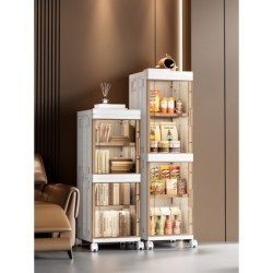 ใหม่! Jumper ตู้เก็บของ ชั้นวางของ พับได้ บานพับโปรงใส มีแม่เหล็กปิด มีล้อเลื่อน รับน้ำหนักได้เยอะ แข็งแรงทนทาน บานใส