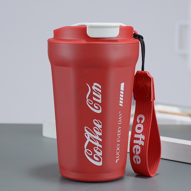 Jumper Kids แก้วเก็บอุณหภูมิ Coffee Cup สแตนเลส เกรด 304 เก็บความเย็น เก็บความร้อน ยกดื่มได้ พร้อมสายรัดข้อมือ