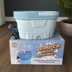 Jumper modern Spin Mop ถังปั่นไม้ม๊อบสแตนเลส รุ่นขาเหยียบ 2 ระบบ พร้อมหัวม๊อบสแตนเลส และขวดน้ำยา แถมผ้าม๊อบ2ผืนD033D034