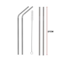 Jumper Kids หลอดดูดน้ำ หลอดสแตนเลส  แพค 1 และ แพค 4 พร้อมที่ทำความสะอาด(สำหรับแพค 4)