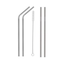 Jumper Kids หลอดดูดน้ำ หลอดสแตนเลส  แพค 1 และ แพค 4 พร้อมที่ทำความสะอาด(สำหรับแพค 4)