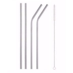 Jumper Kids หลอดดูดน้ำ หลอดสแตนเลส  แพค 1 และ แพค 4 พร้อมที่ทำความสะอาด(สำหรับแพค 4)