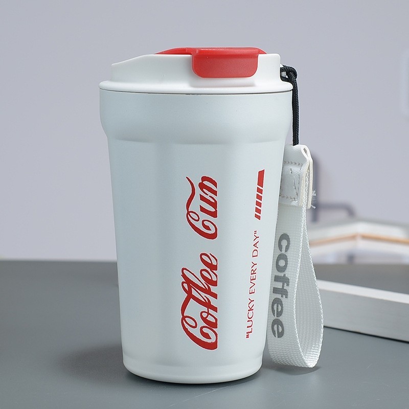 Jumper Kids แก้วเก็บอุณหภูมิ Coffee Cup สแตนเลส เกรด 304 เก็บความเย็น เก็บความร้อน ยกดื่มได้ พร้อมสายรัดข้อมือ