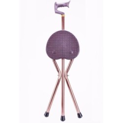 Jumper Kids ไม้เท้าช่วยพยุงเดินพร้อมเก้าอี้  ไม้เท้าเก้าอี้นั่งได้ สำหรับผู้สูงอายุ (สีน้ำตาล)