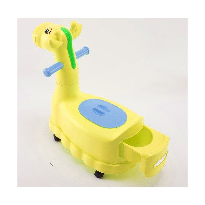 Jumper Kids กระโถนนั่งเด็ก กระโถนยีราฟ  มีล้อเลื่อน 4 ล้อ สำหรับเด็กนั่งขับถ่าย เคลื่อนย้ายได้สะดวก