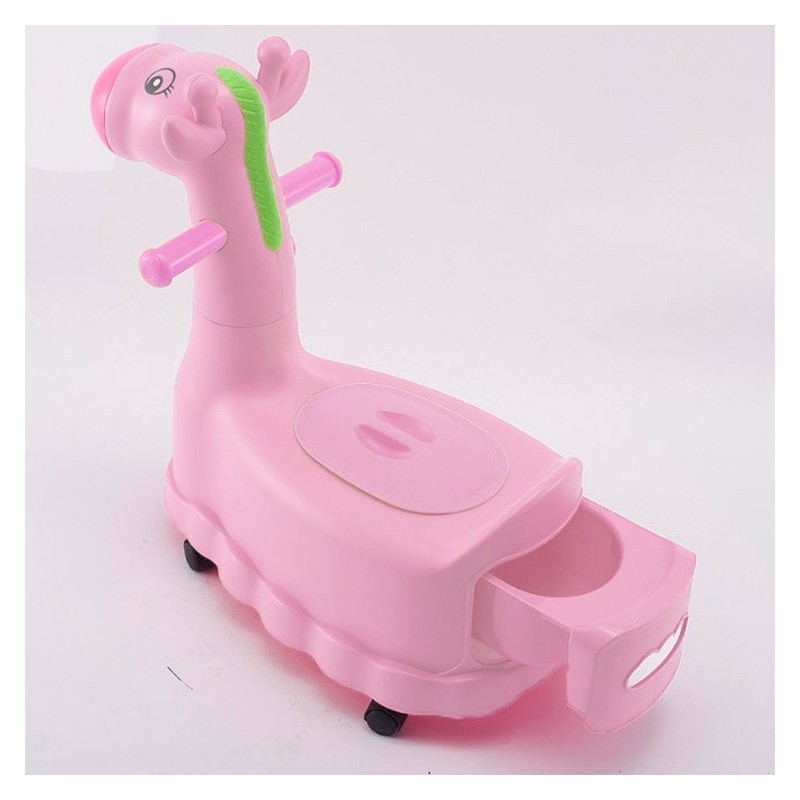 Jumper Kids กระโถนนั่งเด็ก กระโถนยีราฟ  มีล้อเลื่อน 4 ล้อ สำหรับเด็กนั่งขับถ่าย เคลื่อนย้ายได้สะดวก