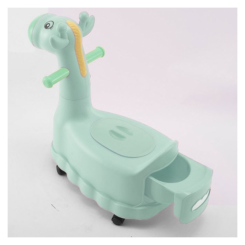 Jumper Kids กระโถนนั่งเด็ก กระโถนยีราฟ  มีล้อเลื่อน 4 ล้อ สำหรับเด็กนั่งขับถ่าย เคลื่อนย้ายได้สะดวก