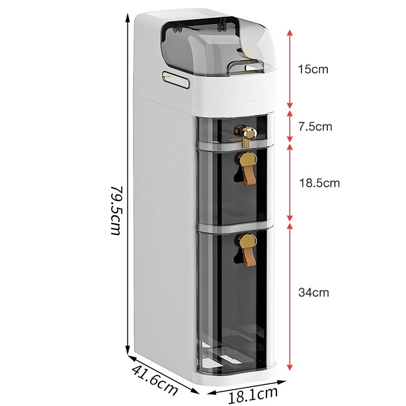 Jumper Kids ชั้นวางของ ตู้เก็บของ ตู้ลิ้นชัก สำหรับที่แคบ มีล้อเลื่อน รับน้ำหนักได้เยอะ แข็งแรงทนทาน รุ่นใหม่ สีขาว