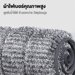 Jumper Mop ไม้ถูพื้นแบบรีดน้ำ 1 ด้าม พร้อมผ้าไมโครไฟเบอร์ 2 ผืน  หมุนได้ถึง 360องศา (ขนาดกว้าง 35-42CM.)