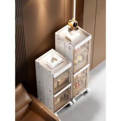 ใหม่! Jumper ตู้เก็บของ ชั้นวางของ พับได้ บานพับโปรงใส มีแม่เหล็กปิด มีล้อเลื่อน รับน้ำหนักได้เยอะ แข็งแรงทนทาน บานใส