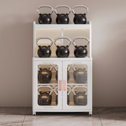 ตู้เก็บของพับได้ Jumper แบบมีชั้นวางของ และช่องเก็บของ ชั้นเก็บของ มีบานพับโปรงใส มีแม่เหล็กปิด มีล้อเลื่อน บานใส