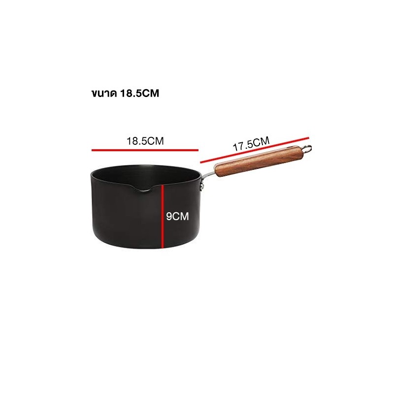 Jumper หม้อ หม้อด้ามจับยาว เคลือบเทฟล่อน nonstick อุ่น ต้ม ทอดแทน กระทะ ได้ เตาแก๊สและไฟฟ้า รุ่น ECO Bl
