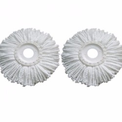 Jumper Kids modern Spin Mop อะไหล่หัวม็อบ ผ้าถูพื้น ไมโครไฟเบอร์ ใช้กับ ไม้ถูพื้น แพค 2 (สีขาว)