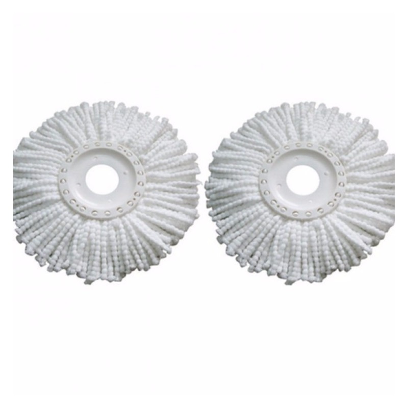 Jumper Kids modern Spin Mop อะไหล่หัวม็อบ ผ้าถูพื้น ไมโครไฟเบอร์ ใช้กับ ไม้ถูพื้น แพค 2 (สีขาว)