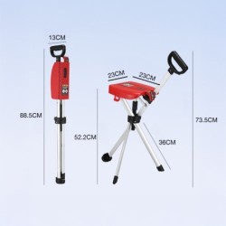 Jumper Kids ไม้เท้าเก้าอี้ พับได้ ไม้เท้าเดินป่าไม้เท้าช่วยพยุงเดินพร้อมเก้าอี้ น้ำหนักเบาใช้ง่ายเก็บง่าย จับถนัดมือ