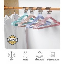 [แพค 50-80 ชิ้น] ไม้แขวนเสื้อ สแตนเลส เคลือบซีลีโคน ป้องกันลื่น ไม้แขวน ขนาด (40*20cm) ขายดีพร้อมส่ง