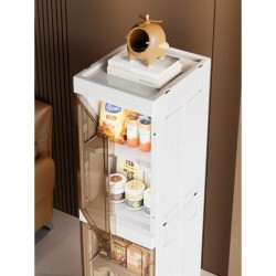 ใหม่! Jumper ตู้เก็บของ ชั้นวางของ พับได้ บานพับโปรงใส มีแม่เหล็กปิด มีล้อเลื่อน รับน้ำหนักได้เยอะ แข็งแรงทนทาน บานใส