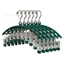 Jumper Kids ไม้แขวนเสื้อแบบหนีบ ที่ตากถุงเท้า ที่หนีบผ้าสแตนเลส ไม้แขวนสแตนเลส 10 ตัวล็อค ประหยัดพื้นที่ (ราคา 1 ชิ้น)