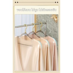 Jumper ไม้แขวนเสื้อสแตนเลส เคลือบพลาสติก กลิตเตอร์ ลายฟรุ้งฟริ้ง มีลายในพลาสติก ขนาด 40*22 cm แพ็ค10