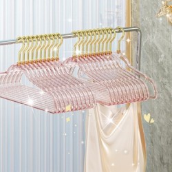 Jumper ไม้แขวนเสื้อสแตนเลส เคลือบพลาสติก กลิตเตอร์ ลายฟรุ้งฟริ้ง มีลายในพลาสติก ขนาด 40*22 cm แพ็ค10