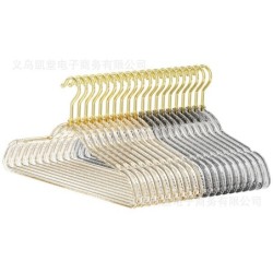 Jumper ไม้แขวนเสื้อสแตนเลส เคลือบพลาสติก กลิตเตอร์ ลายฟรุ้งฟริ้ง มีลายในพลาสติก ขนาด 40*22 cm แพ็ค10