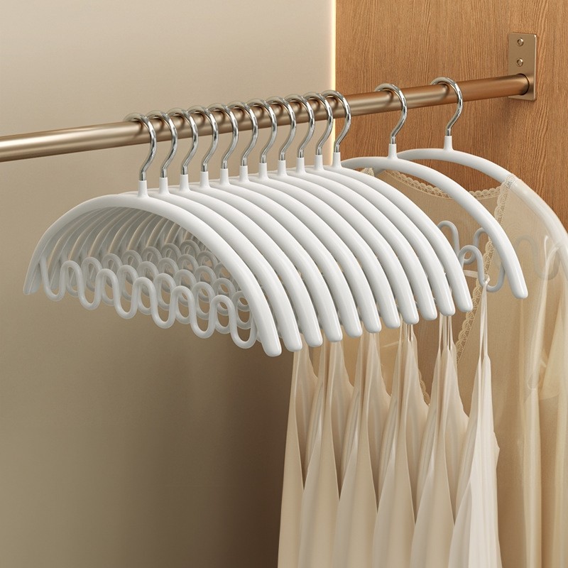 Jumper Kids ไม้แขวนเสื้อสแตนเลส เคลือบซีลีโคนหนาพิเศษ ป้องกันลื่น มีขดร่อง แขวนได้หลากหลายทรง ขนาด 42*21 ซม. แพ๊ค 5 ชิ้น