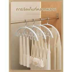 Jumper Kids ไม้แขวนเสื้อสแตนเลส เคลือบซีลีโคนหนาพิเศษ ป้องกันลื่น มีขดร่อง แขวนได้หลากหลายทรง ขนาด 42*21 ซม. แพ๊ค 5 ชิ้น