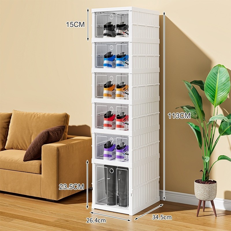 Jumper kids กล่องรองเท้า 2-9 ชั้น กล่องใส่รองเท้า กล่องรองเท้าพลาสติกบานใส พับได้ shoe box พร้อมส่ง!