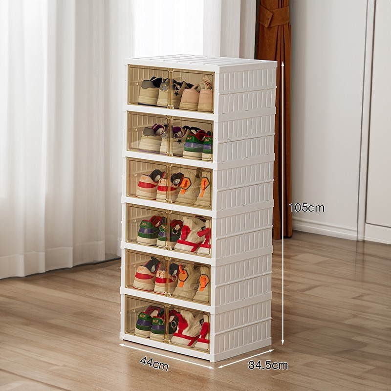 Jumper kids กล่องรองเท้า 3-9 ชั้น ใส่ได้ชั้นละ 2 คู่ กล่องใส่รองเท้า กล่องรองเท้าพลาสติกบานใส พับได้