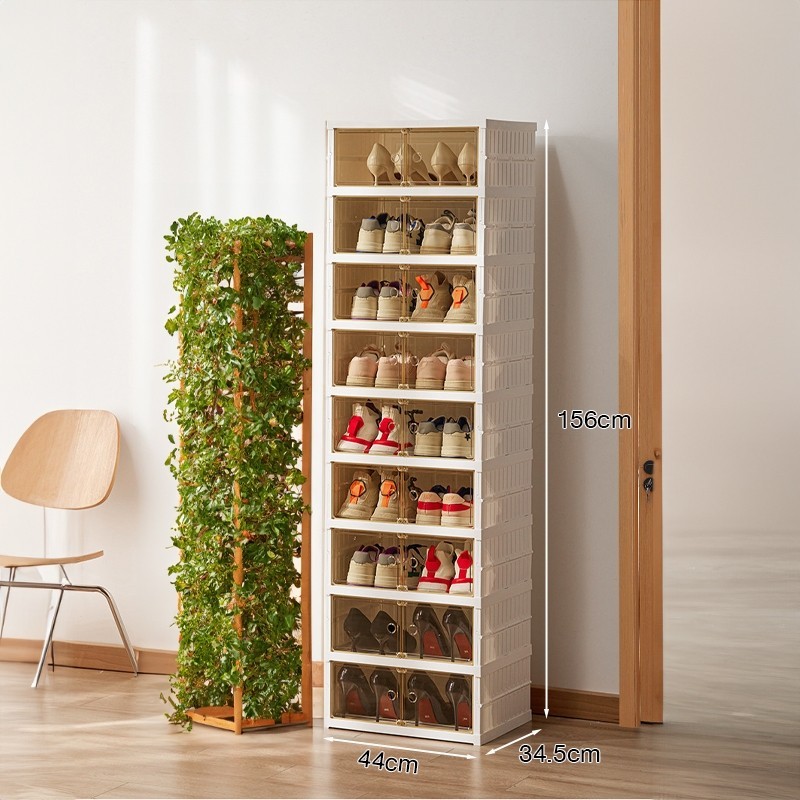 Jumper kids กล่องรองเท้า 3-9 ชั้น ใส่ได้ชั้นละ 2 คู่ กล่องใส่รองเท้า กล่องรองเท้าพลาสติกบานใส พับได้