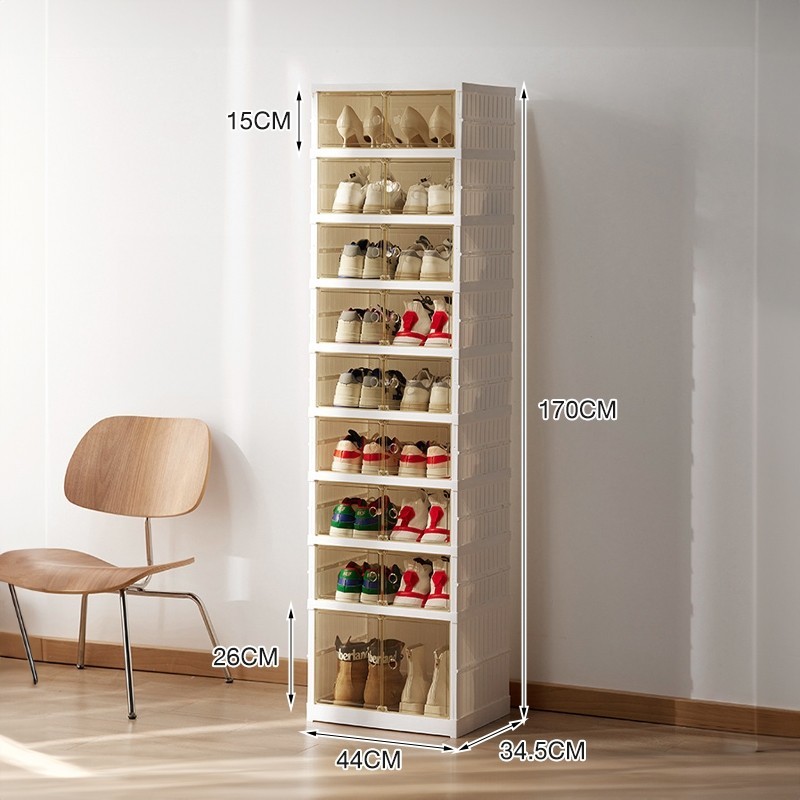 Jumper kids กล่องรองเท้า 3-9 ชั้น ใส่ได้ชั้นละ 2 คู่ กล่องใส่รองเท้า กล่องรองเท้าพลาสติกบานใส พับได้