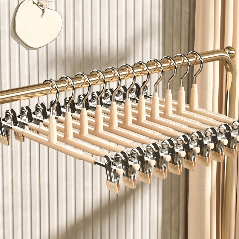 [แพ็ค 10] Jumper Kids ไม้แขวนพร้อมที่หนีบ หนีบผ้า หนีบกางเกง กระโปรง สเเตนเลส เคลือบซิลิโคน