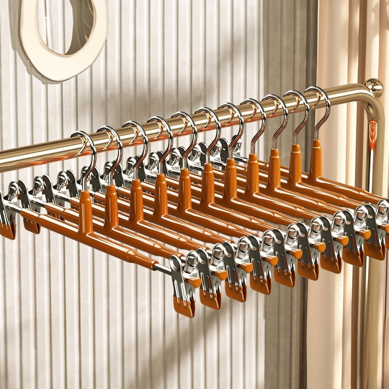 [แพ็ค 10] Jumper Kids ไม้แขวนพร้อมที่หนีบ หนีบผ้า หนีบกางเกง กระโปรง สเเตนเลส เคลือบซิลิโคน