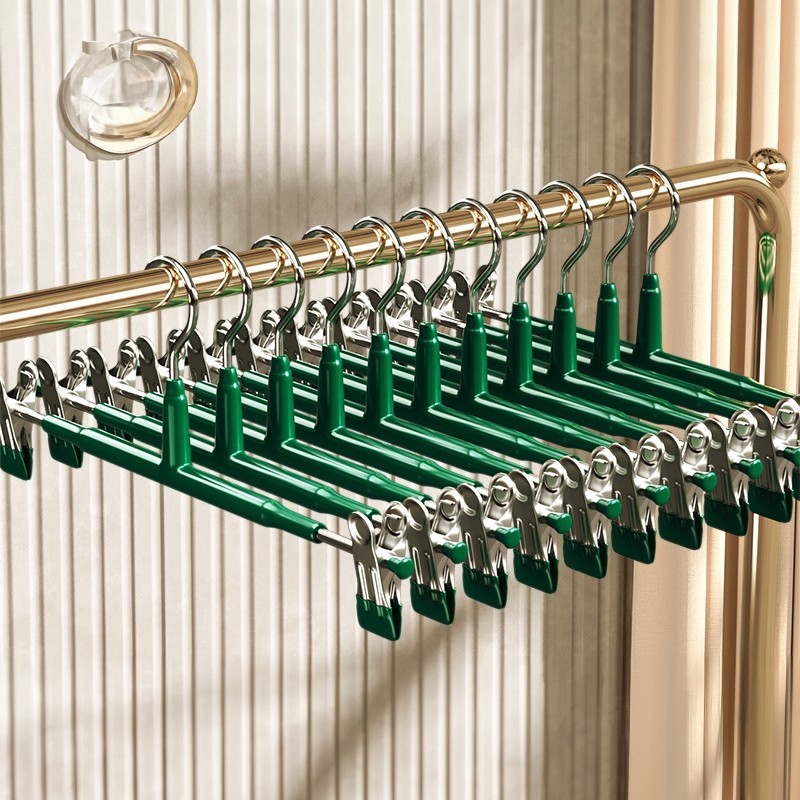 [แพ็ค 10] Jumper Kids ไม้แขวนพร้อมที่หนีบ หนีบผ้า หนีบกางเกง กระโปรง สเเตนเลส เคลือบซิลิโคน