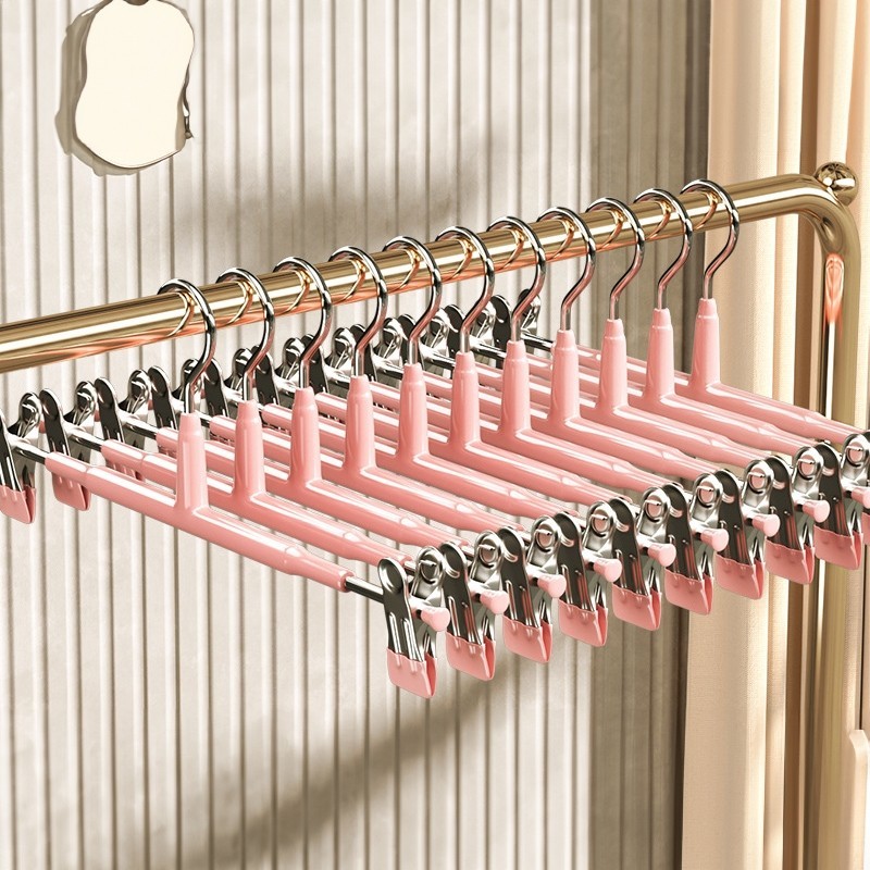 [แพ็ค 10] Jumper Kids ไม้แขวนพร้อมที่หนีบ หนีบผ้า หนีบกางเกง กระโปรง สเเตนเลส เคลือบซิลิโคน