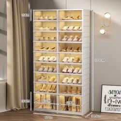 Jumper kids กล่องรองเท้า แถวคู่ 3-9 ชั้น ใส่ได้ชั้นละ4 คู่ กล่องรองเท้าพลาสติกบานใส พับได้ shoes box