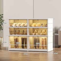 Jumper kids กล่องรองเท้า แถวคู่ 3-9 ชั้น ใส่ได้ชั้นละ4 คู่ กล่องรองเท้าพลาสติกบานใส พับได้ shoes box