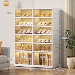 Jumper kids กล่องรองเท้า แถวคู่ 3-9 ชั้น ใส่ได้ชั้นละ4 คู่ กล่องรองเท้าพลาสติกบานใส พับได้ shoes box