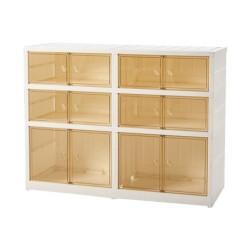 Jumper kids กล่องรองเท้า แถวคู่ 3-9 ชั้น ใส่ได้ชั้นละ4 คู่ กล่องรองเท้าพลาสติกบานใส พับได้ shoes box