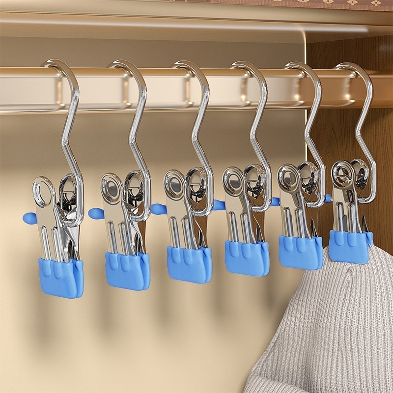 Jumper Kids ไม้แขวนแบบหนีบ ที่หนีบผ้า เก็บเสื้อผ้ากางเกง ไม้แขวนถุงเท้า Clothes Clips 10 ชิ้น